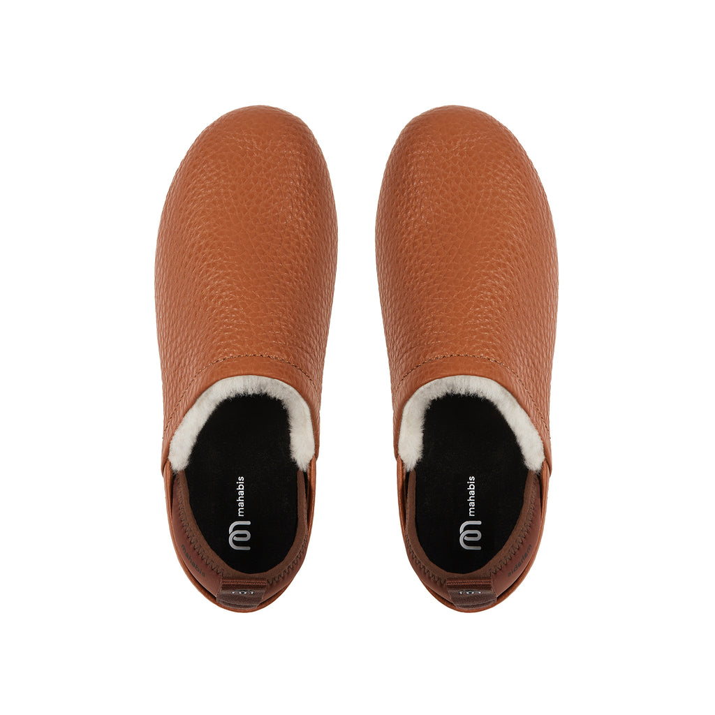mahabis morzine in cognac leather