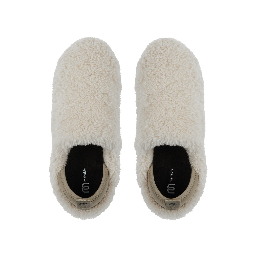 mahabis meribel in natural shearling