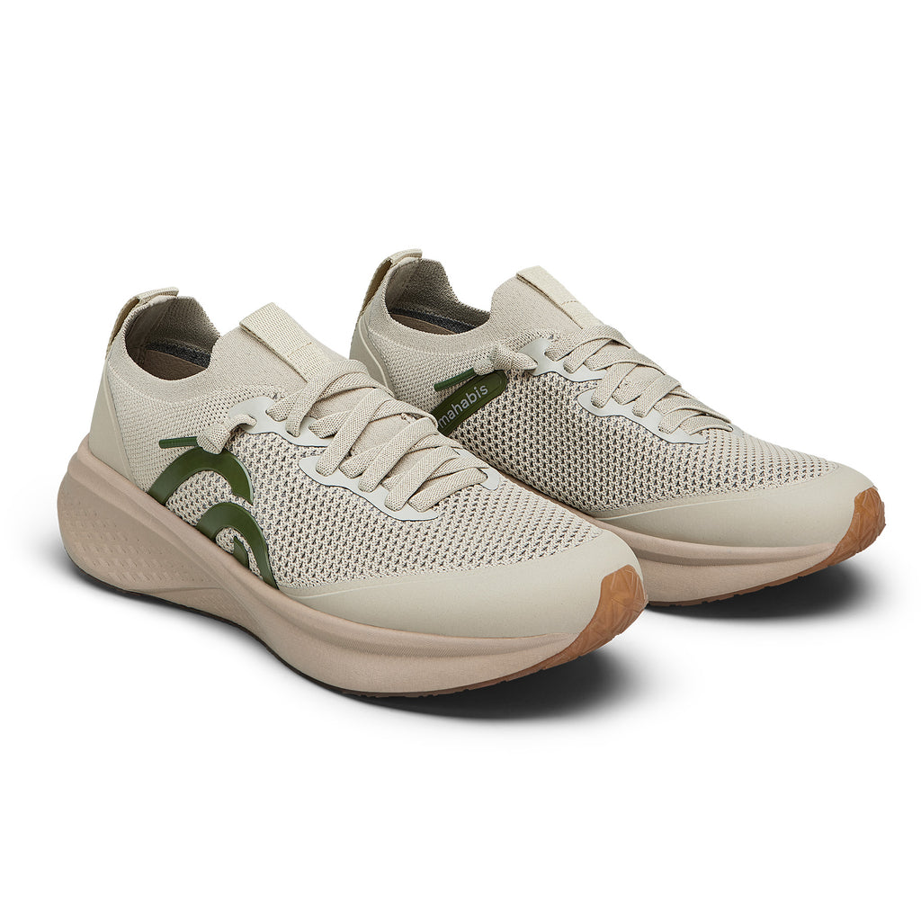 mahabis volare trainers in beige x khaki