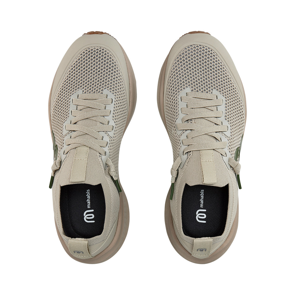 mahabis volare trainers in beige x khaki