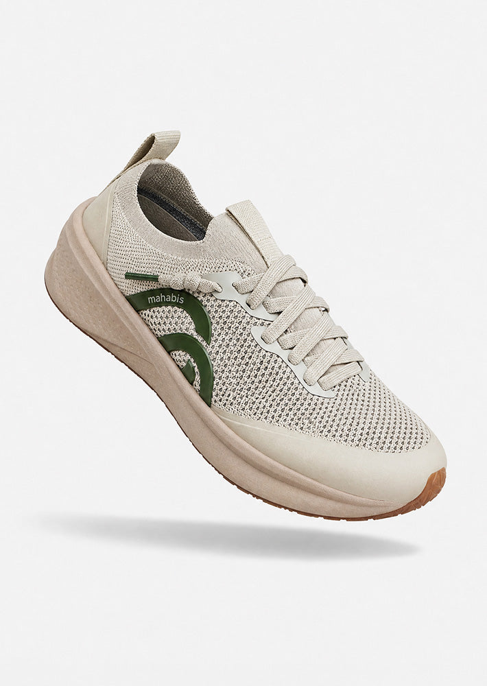 mahabis volare trainers in beige x khaki