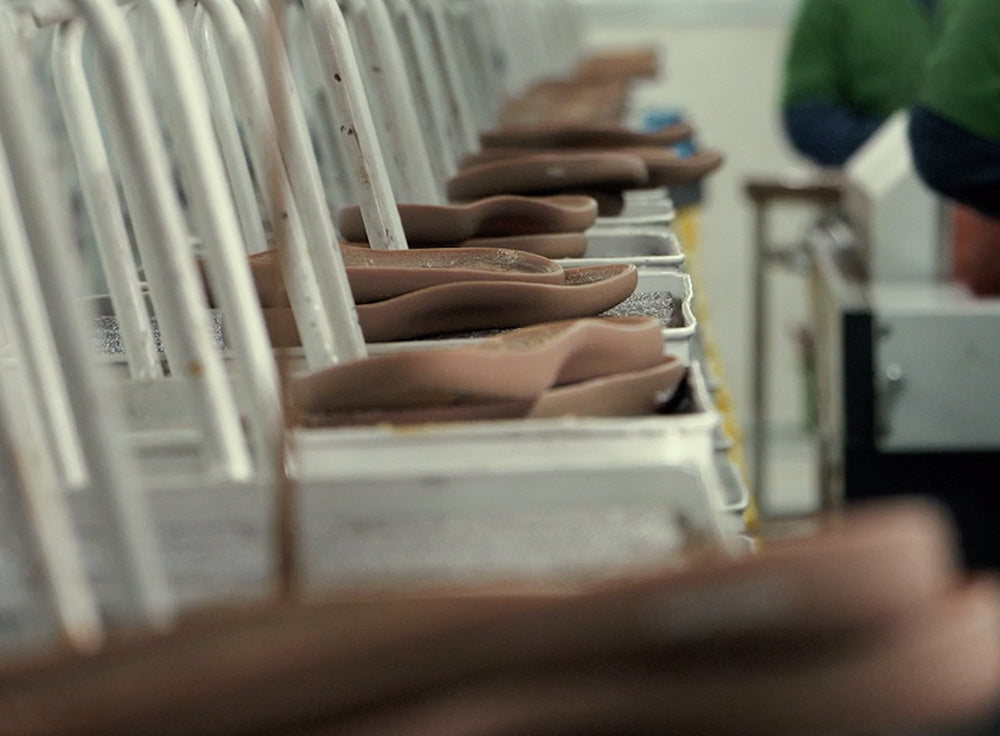 Historically the soles of slippers have been mainly plastic, we’re changing that one slipper at a time.  When creating the mahabis curve in 2020 we replaced the old plastic sole with one made from Pura-Latex™ rubber, responsibly sourced from the Hevea tree. designed to improve shock absorption and grip, not only is this a natural material but also 100% recyclable.